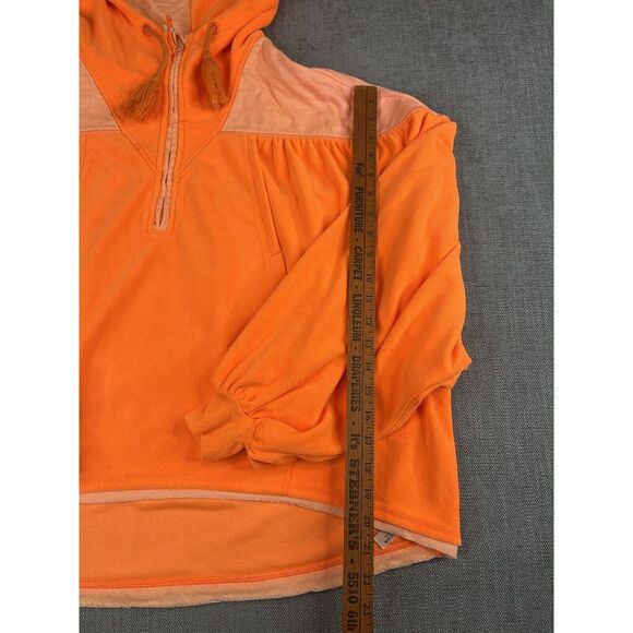 Free People Movement FP Hoodie Womens (M) Orange Let it Go Sweatshirt Oversized - Picture 5 of 7